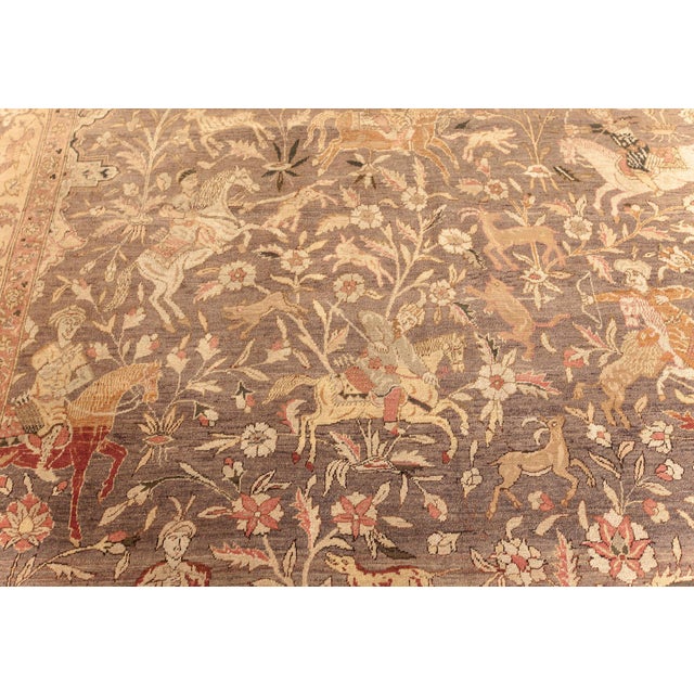 Antique Turkish Hereke Hunting Rug Size: 7'10" × 10'8" (238 × 325 cm) A masterpiece of Ottoman textile art, this antique...