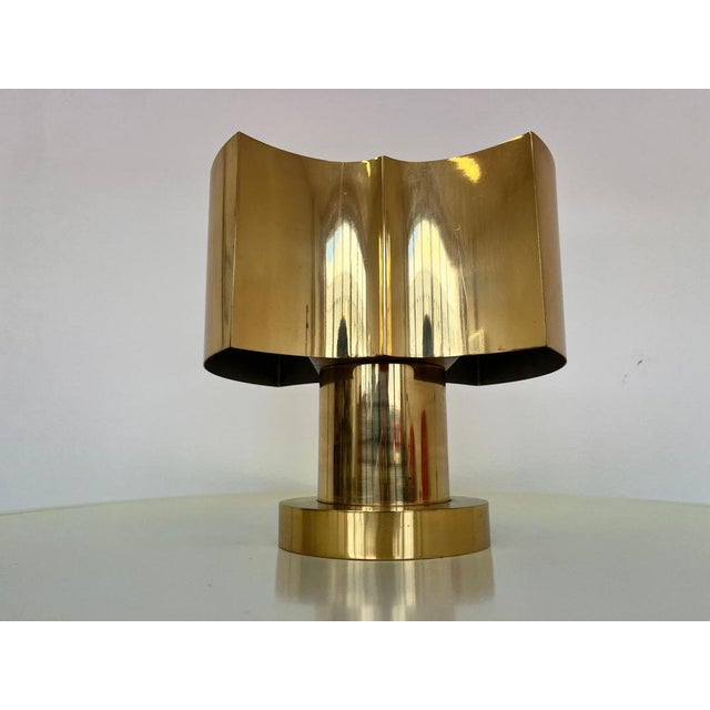 Large Design Brass Table Lamp, Czechoslovakia, 1980s For Sale - Image 6 of 10
