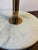 Mid-Century Modern Vintage Brass-Tone Swing Arm Table Lamp With White Marble Base and Linen Shade For Sale - Image 3 of 5
