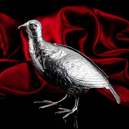 Large Antique Edwardian Silver Partridge Bird Box from Boaz Moses Landeck, 1910s For Sale - Image 12 of 18