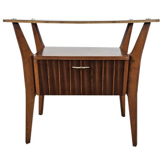 Bedside Table in Walnut and Maple with Formica Top attributed to Giò Ponti for La Permanente Mobili Cantù, 1940s For Sale