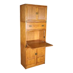 1960 Campaign Style Bookcase W/ Desk