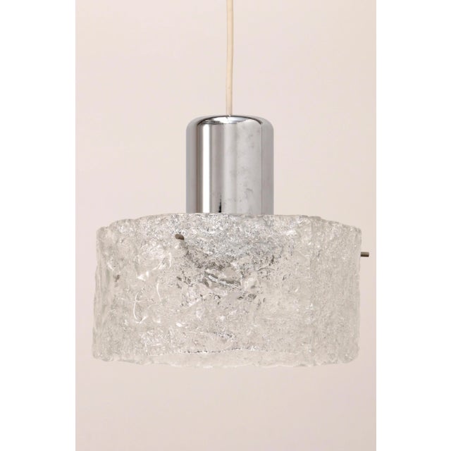 Ice Glass Ceiling Lamp by Egon Hillebrand for Hillebrand Lighting, Germany, 1960s For Sale - Image 3 of 13