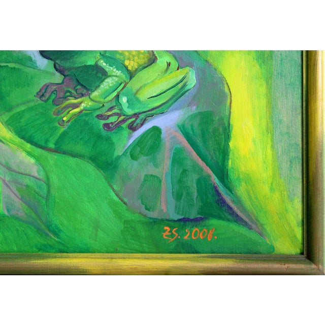 Zita Sudnika, Green Ones, Oil on Canvas For Sale - Image 4 of 10