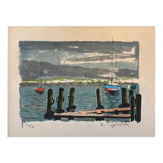 William Goliasch, Le ponton, 1983, Lithograph For Sale