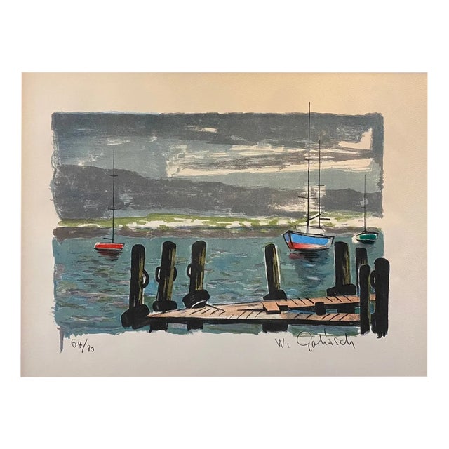 William Goliasch, Le ponton, 1983, Lithograph For Sale