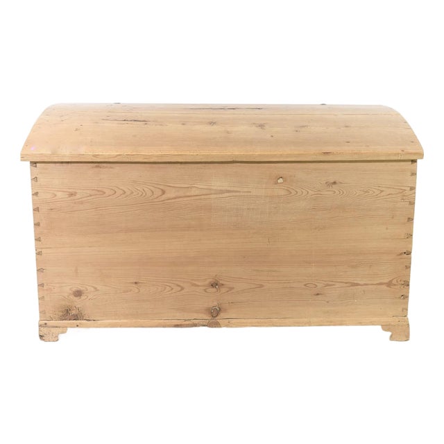 19th C Antique English Pine Blanket Chest For Sale
