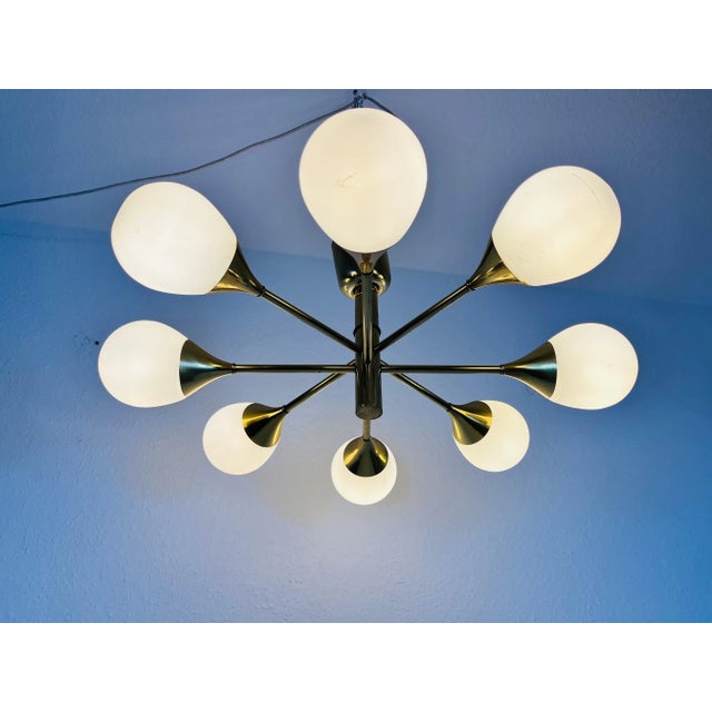 Mid-Century Modern Brass Chandelier from Kaiser Leuchten, 1960s For Sale - Image 9 of 11