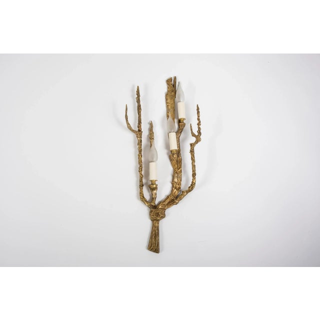 Gold Wall Lights in the Style of Felix Agostini, 1960s, Set of 2 For Sale - Image 8 of 9