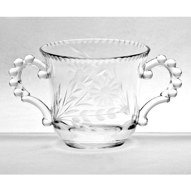 Vintage Etched Crystal Sugar Bowl Chairish