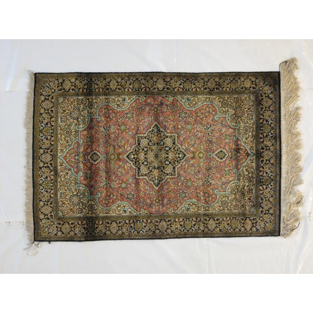 1970's Persian Silk Qum, 3'6" X 5'2" For Sale In New York - Image 6 of 6
