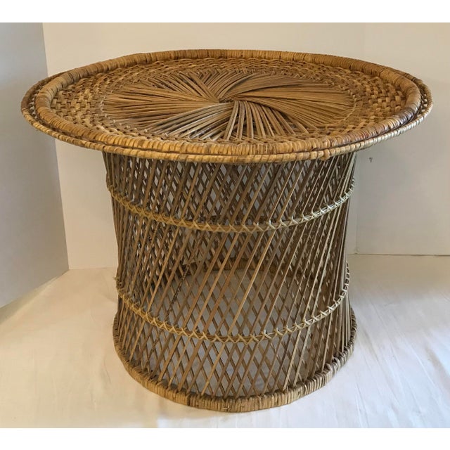 Vintage Wicker Drum Table Chairish