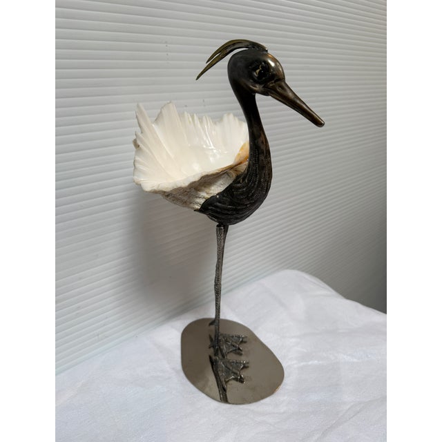1970s Gabriella Binazzi Bird With Shell Sculpture, Circa 1970's For Sale - Image 5 of 12