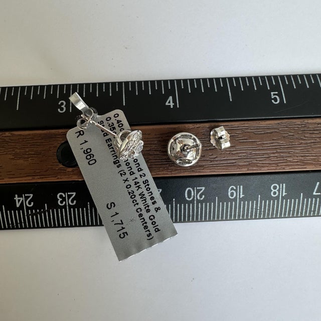 Early 21st Century Elegant 14kt White Gold Diamond Halo Stud Earrings, A Pair For Sale - Image 5 of 5