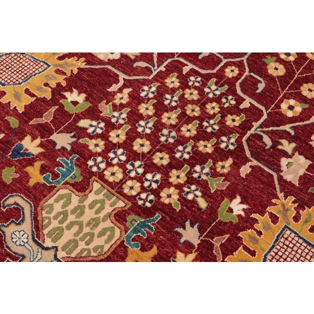 1990s Boho Chic Ziegler Red Blue Hand-Knotted Wool Rug - 10'0'' X 14'7'' For Sale In New York - Image 6 of 8