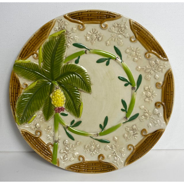 1970s 1970s Banana Tree Plates, 8” Wide, Hand Painted - Set of 4 For Sale - Image 5 of 9