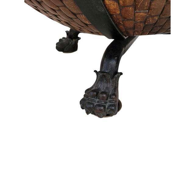 Coffee Late 20th Century Kreiss “Nairobi” Coconut Shell & Bronze Drum Cocktail Table For Sale - Image 8 of 9