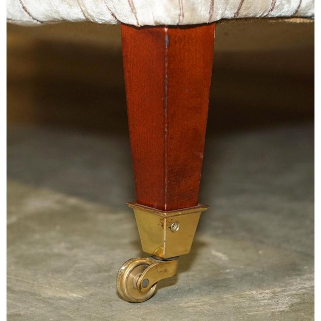 Set of Handmade Fabric Upholstered Sofa & Footstool, England For Sale - Image 9 of 18