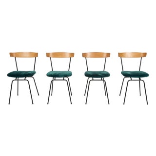 1950s Mid-Century Modern Attributed to Clifford Pascoe Iron & Bentwood Dining Chairs, Set of 4 For Sale