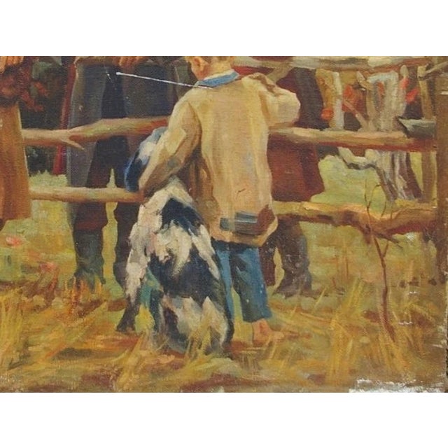 1970s Vladimir Lenin Painting, Soviet Socialist Realism Oil Art 105-140 For Sale - Image 6 of 6