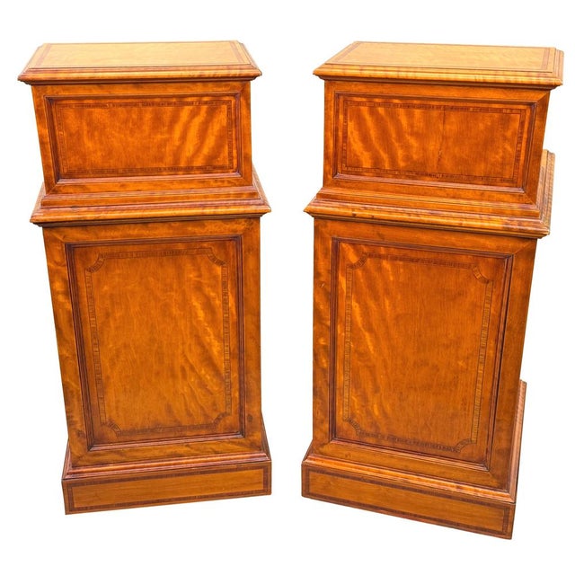 Late 19th Century Antique Satinwood Bedside Chests, 1890, Set of 2 For Sale - Image 5 of 13