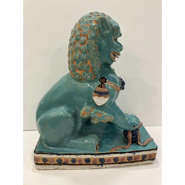 Chinese Ceramic Lion Late 20th Century For Sale In Boston - Image 6 of 7