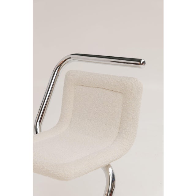 Vintage Italian Chairs in Off-White Bouclé Fabric, 1970s, Set of 4 For Sale - Image 10 of 12