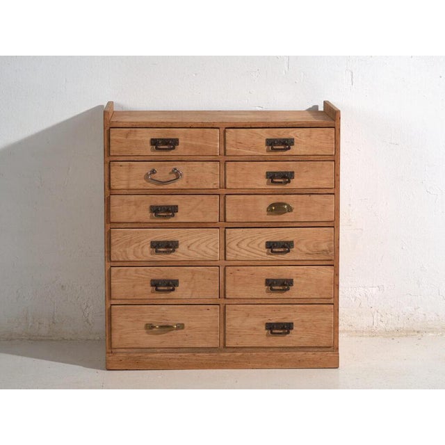 Wood Antique Japanese Multi-Drawer Cabinet For Sale - Image 7 of 13