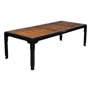 Mid-Century Modern Chin Hua Burlwood & Black Dining Table by Ray Sobota for Century Furniture 98" For Sale
