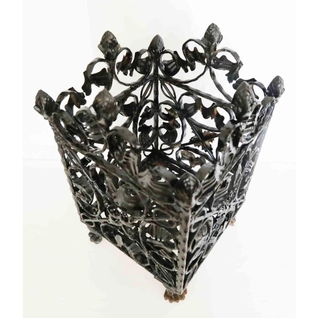 Metal Antique Plant Holder - Wrought Iron For Sale - Image 7 of 9