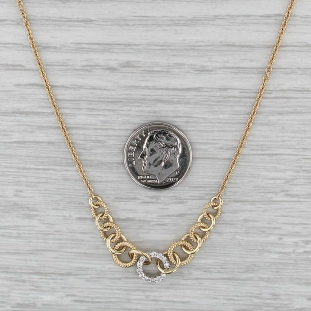 Mid 20th Century 0.18ctw Diamond Circles Necklace 18k Yellow Gold 17.25" Cable Chain For Sale In Greensboro - Image 6 of 6