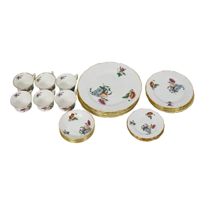 Vintage Wedgwood Williamsburg Bone China Colonial Sprays 30 Pieces Set Service for 6