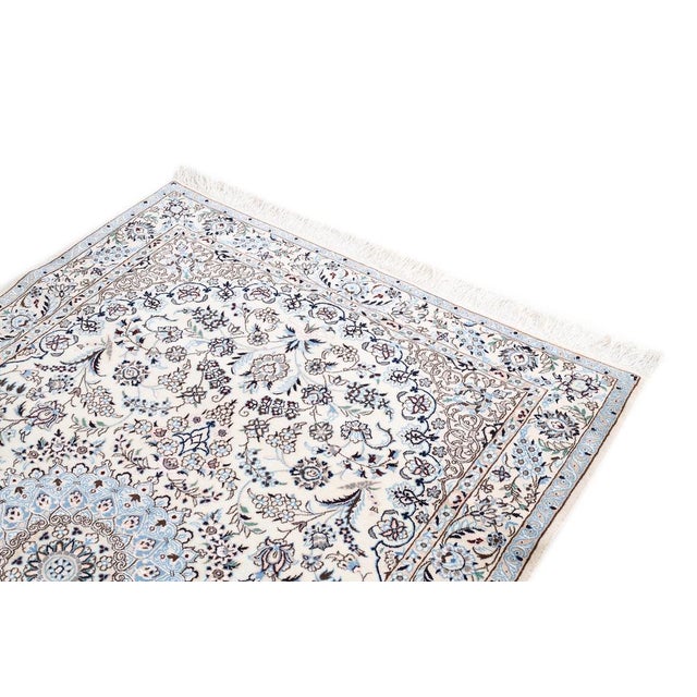 This nain rug is made of cotton and silk on cotton and is in a new and unused state. Very fine and dense link with approx....