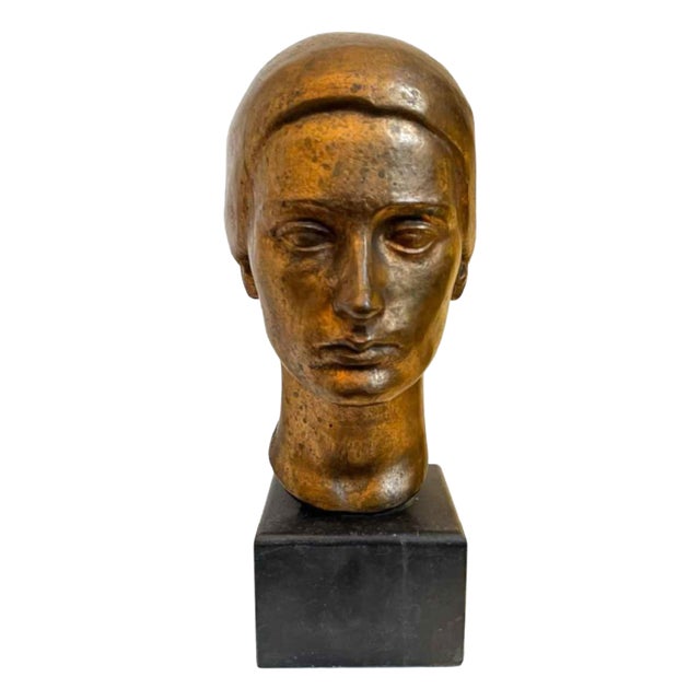 Robert Delnest, Woman's Bust, 1961, Bronze For Sale