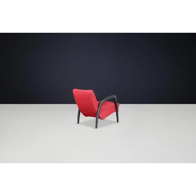 1930s Mid-Century Modern Jan Vaněk Easy Chair in Oak and Upholstery, Cz 1930s For Sale - Image 5 of 9