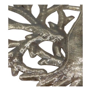 Haitian Metal Wall Folk Art | Hand-Painted Tree of Life | Croix Des Bouquets For Sale