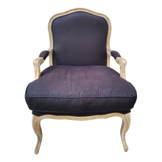 19th Century Louis XV Provençal Queens Chair in Oak and Upholstery, France For Sale
