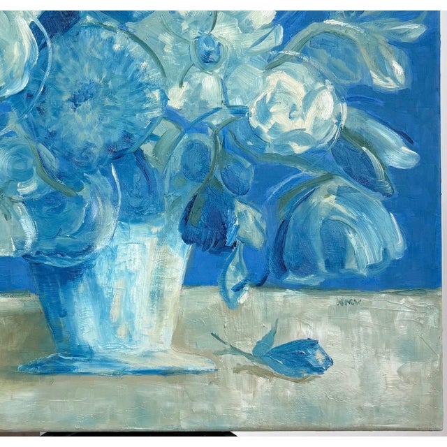 “A Bouquet of Blue” Oil on Linen by Nancy M. Vignola For Sale - Image 4 of 7