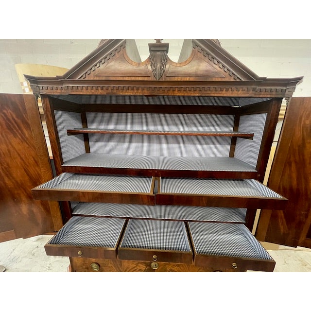18th C. Neoclassical Dutch Mahogany Armoire For Sale - Image 9 of 9