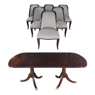 Williams Sonoma French Art Deco Regency Style Cherry Dining Room Set For Sale