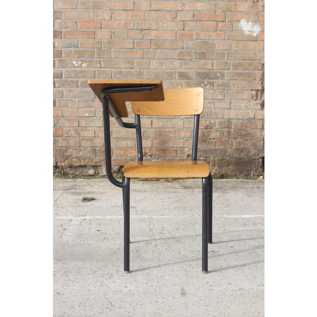 Steel & Wood Student Desk Chair by Jacques Hitier, France, 1950s For Sale - Image 6 of 13