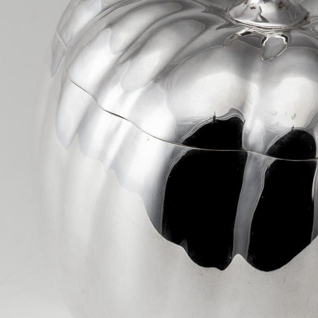 Vintage Italian Silver Plated Pumpkin Ice Bucket by Teghini. 1970 For Sale - Image 12 of 14