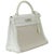 2000 - 2009 Hermès Kelly 32 Blanc Toile and Togo Palladium Hardware 2005 For Sale - Image 5 of 8