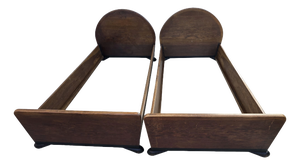 Amsterdamse School Oak Twin Beds by Willem Penaat for Metz & Co., Netherlands, 1920s, Set of 2