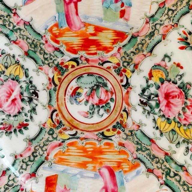 Antique Chinese Export Rose Medallion Plate For Sale - Image 4 of 8