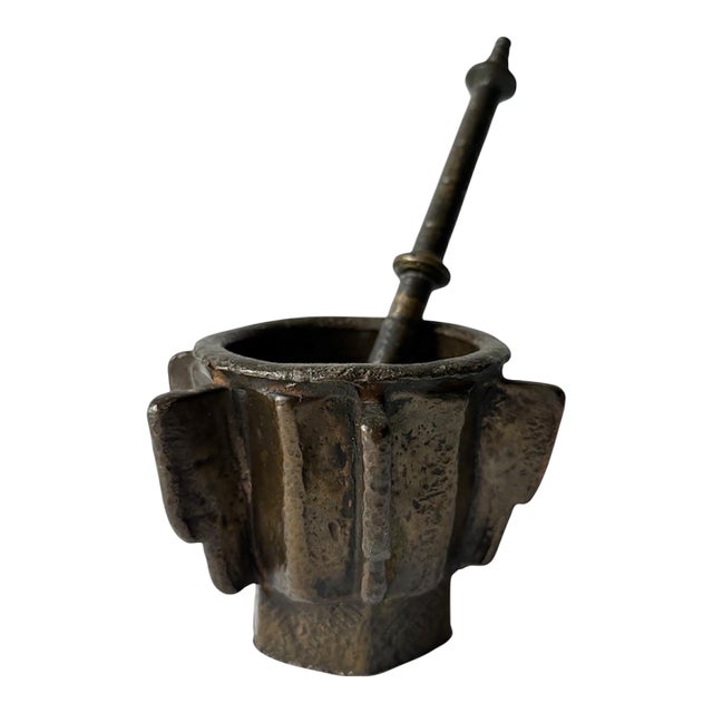 Antique - Heavy Bronze Mortar and Pestle For Sale