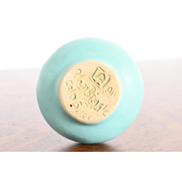 Van Briggle Arts & Crafts Turquoise Glazed Ceramic Bud Vase For Sale - Image 9 of 12