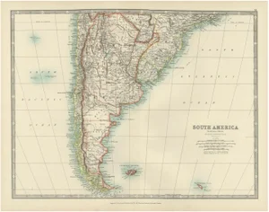 Map of Southern South America by K. Johnston, 1903