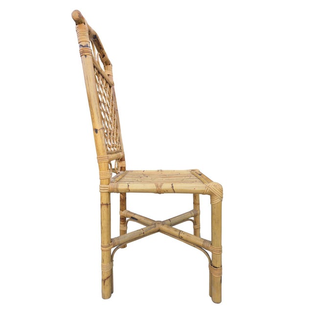 Vintage Italian Extendable Bamboo Dining Set, 1970s, Set of 5 For Sale - Image 15 of 17