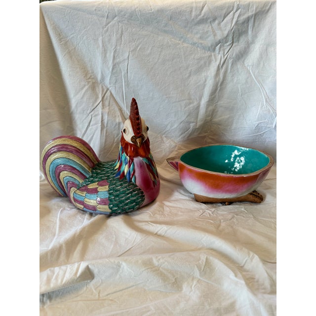 Mid 20th Century Vintage Chinese Export Porcelain Chicken Tureen For Sale - Image 5 of 8